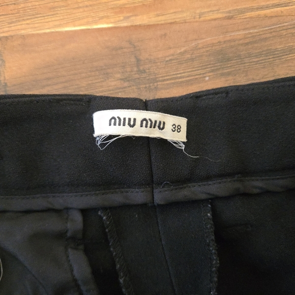 Miu Miu Pants Black Cropped Womens 38 US 2 - Picture 4 of 9